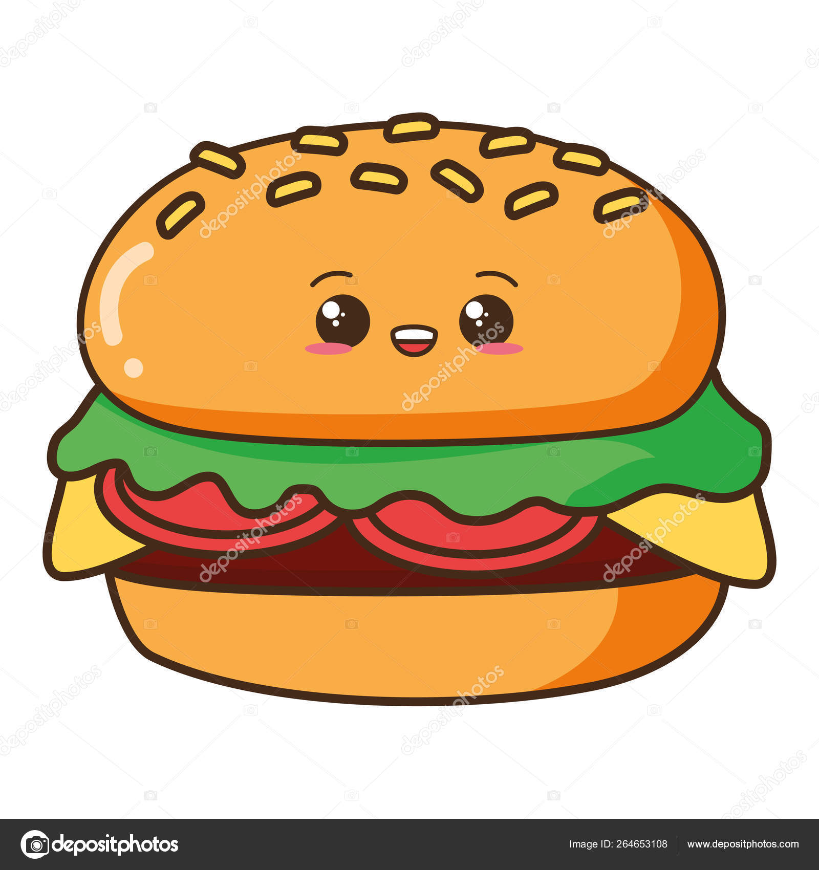 Cute Cartoon Burger || Hamburger || Its Burger Time