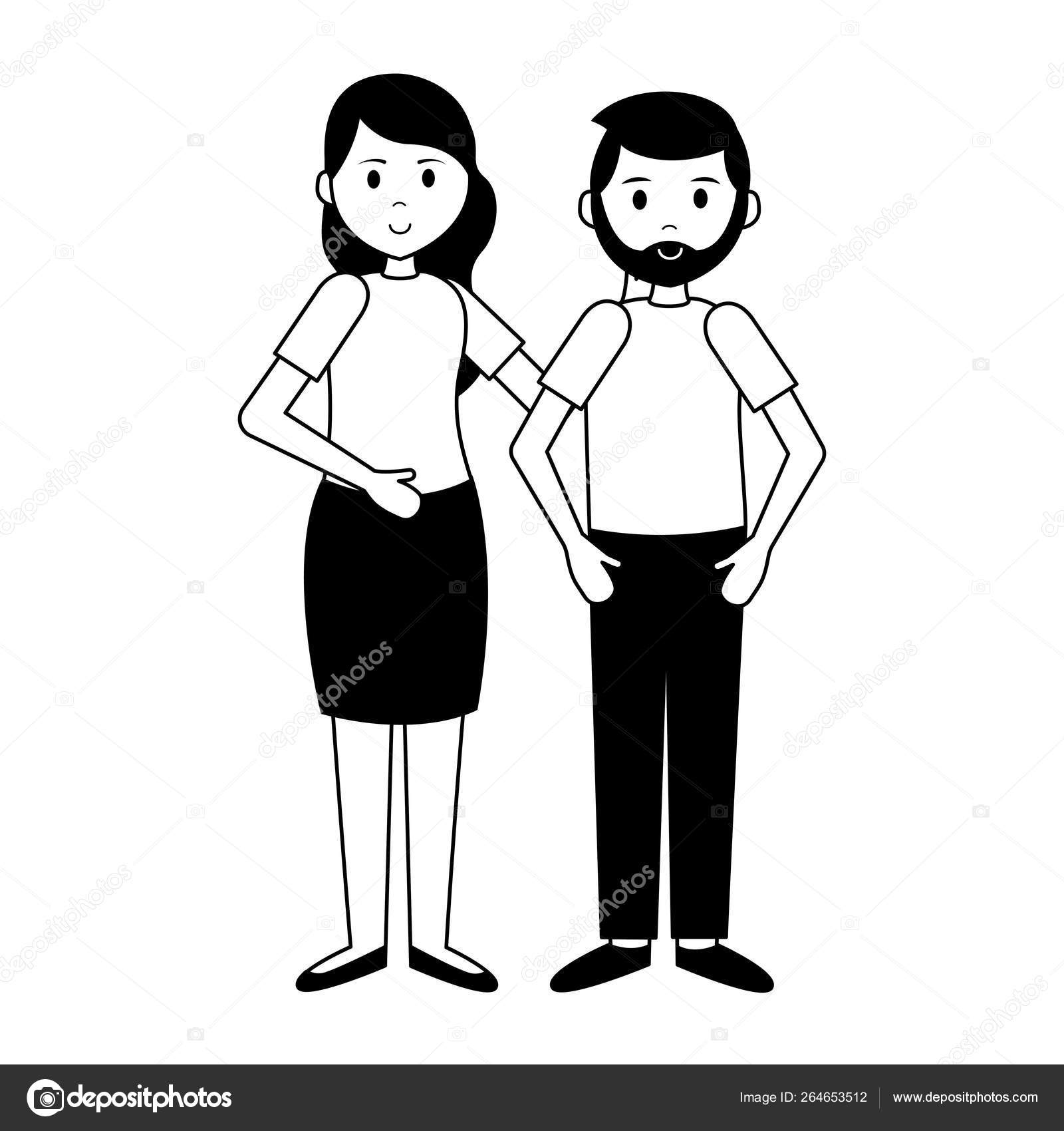 Man and woman characters Stock Vector Image by ©yupiramos #264653512