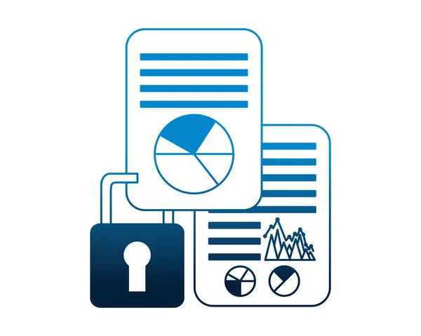 비즈니스 문서 보고서 보안 데이터 — 스톡 벡터
