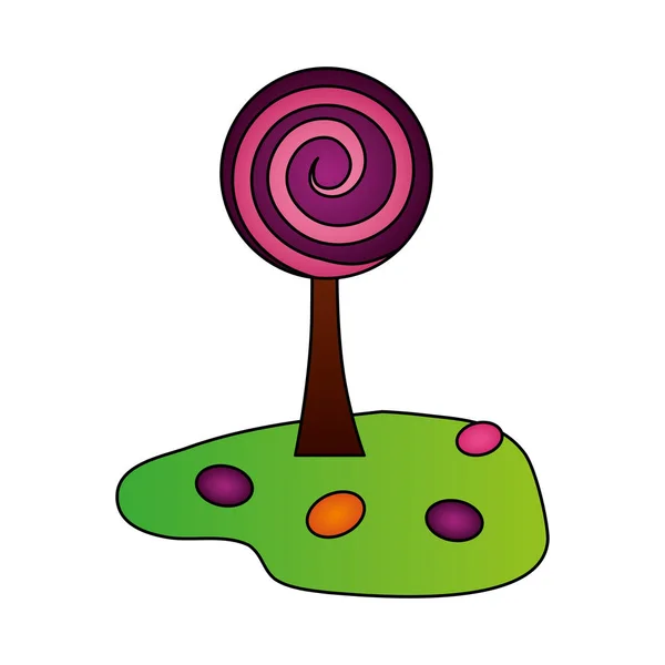 Copac teren bomboane dulci confetionery — Vector de stoc
