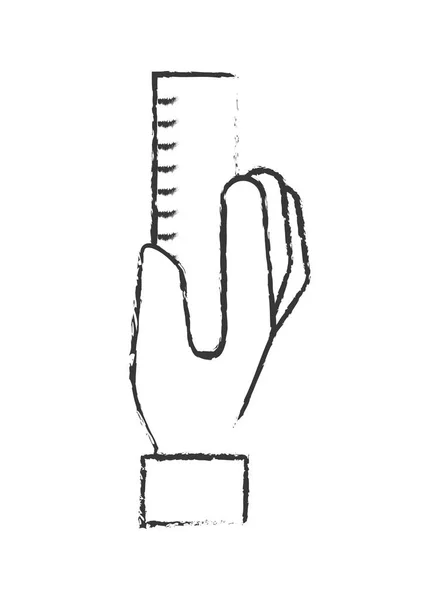 Grafik tasarımcı el holding cetvel — Stok Vektör