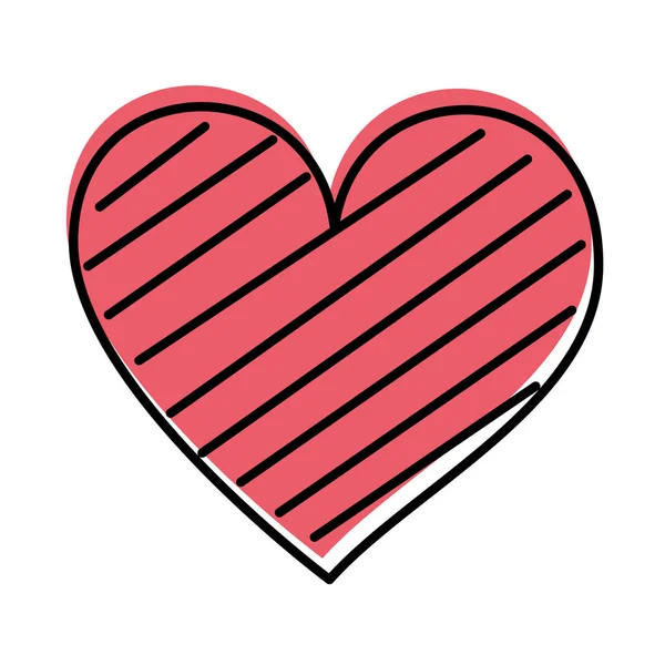 Coeur amour romance passion décorer bandes — Image vectorielle