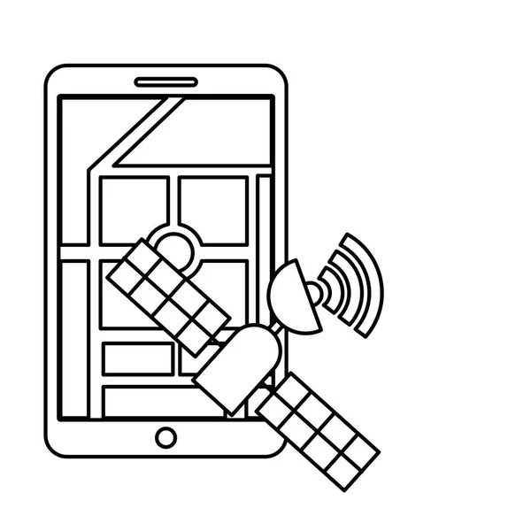 Localisation par satellite navigation voiture autonome mobile — Image vectorielle