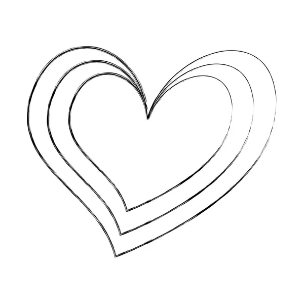 Coeur amour romance passion sentiment symbole — Image vectorielle