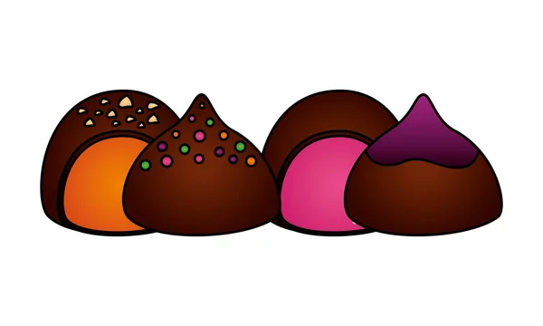 Ciocolata bonbons dulci bomboane umplute — Vector de stoc