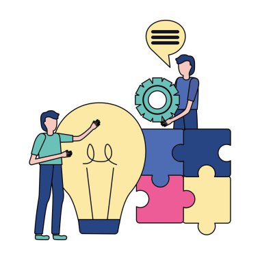 iş adamları dişli ampul