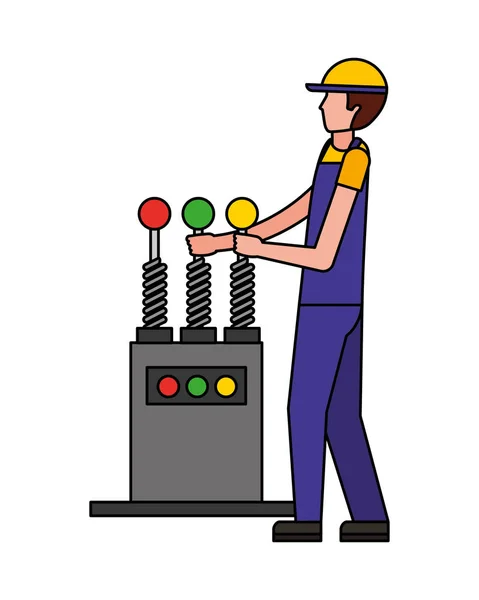 Mecánico auto con la imagen del diseño del motor de la máquina de control — Vector de stock