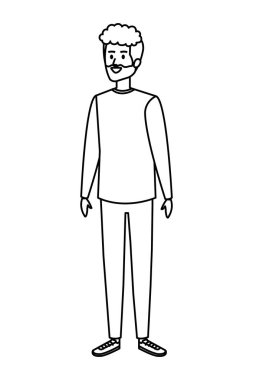 Sakallı genç adam.