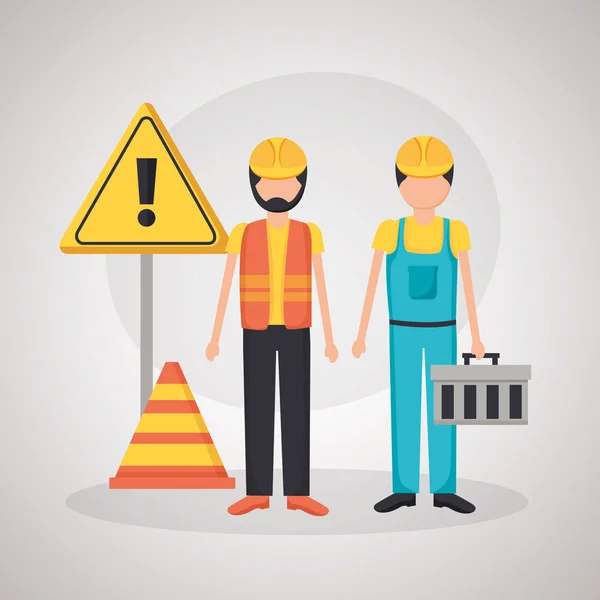 Workers construction equipment — Stock Vector
