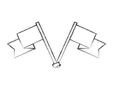 çapraz çubuklar yalıtılmış simgesi ile bayrak işaretleri