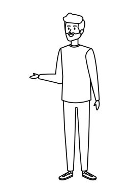 Sakallı genç adam.