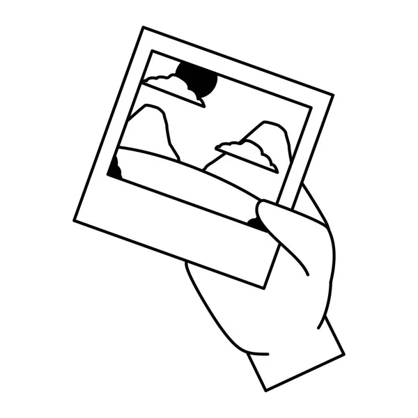 Mano con foto — Vector de stock