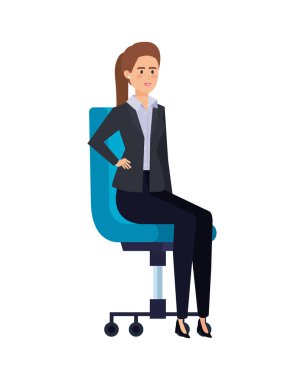 şık iş kadını ofis koltuğunda oturmak