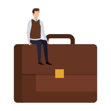 portföyde oturan zarif işadamı