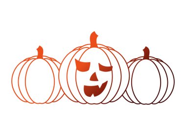 cadılar bayramı kabakları izole simgesi kümesi