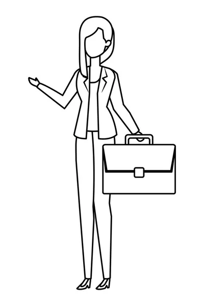 Elegante mujer de negocios con cartera — Vector de stock