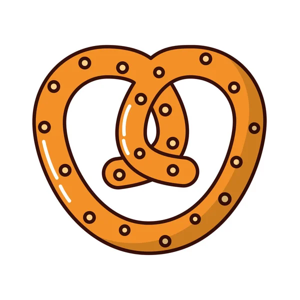 Delicioso icono de panadería pretzel — Archivo Imágenes Vectoriales