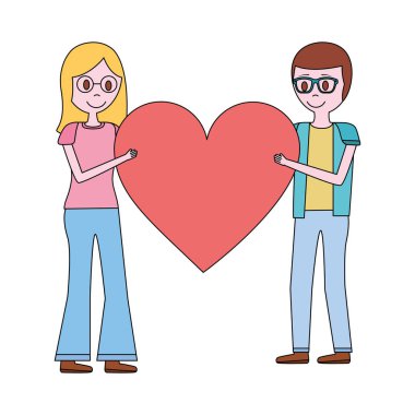 Romantik Çift büyük aşk kalp