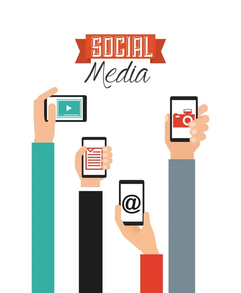 Médias sociaux Vector — Image vectorielle
