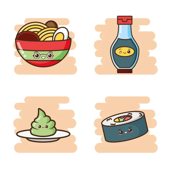 Kawaii comida rápida — Archivo Imágenes Vectoriales