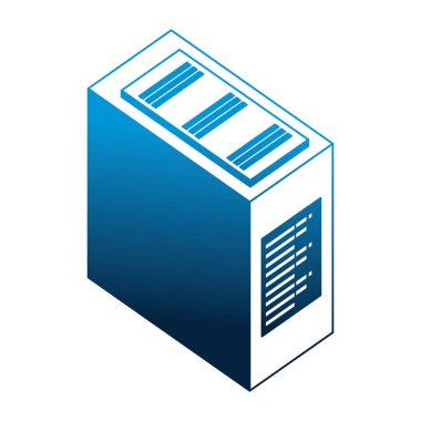 sunucu veri merkezi isometrik simgesi