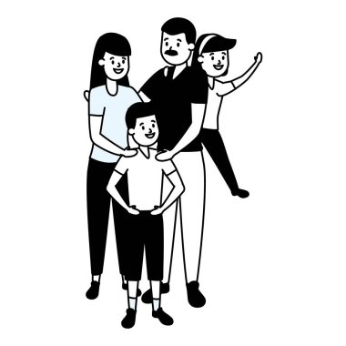 oğlu ve kızı ile ebeveyn