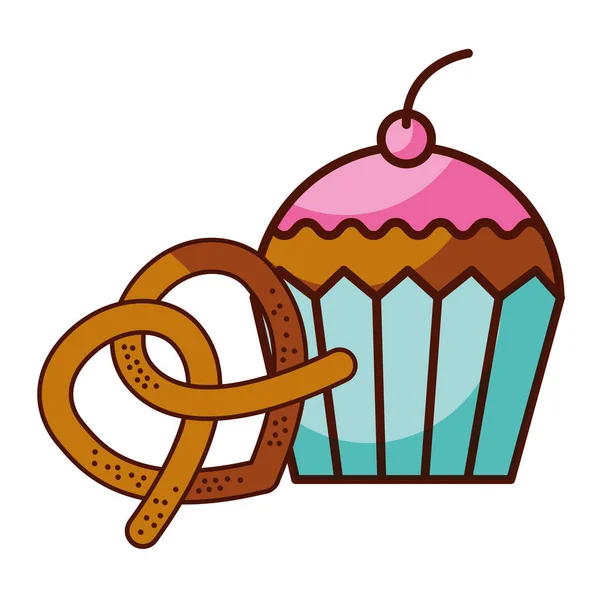 pretzel and cupcake food dessert bakery