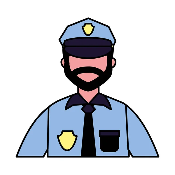 Policía empleado mano de obra sobre fondo blanco — Vector de stock