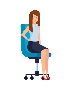 şık iş kadını ofis koltuğunda oturmak