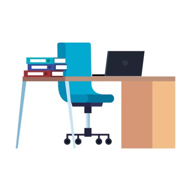 dizüstü bilgisayar ile ofis masası ve sandalye