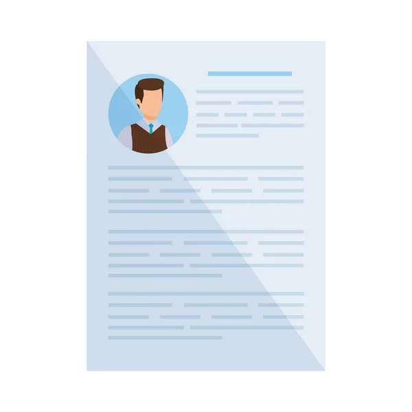 Curriculum vitae masculino documento — Vector de stock