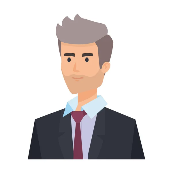 Elegante personaje de hombre de negocios avatar — Vector de stock