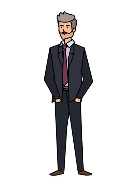 Elegáns üzletember avatar karakter — Stock Vector