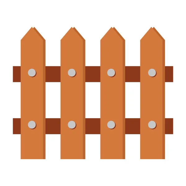 Dřevěný plot izolované ikona — Stockový vektor