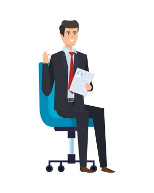 zarif işadamı ofis koltuğunda oturmak