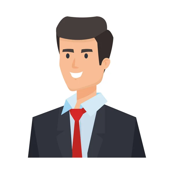 Elegante personaje de hombre de negocios avatar — Vector de stock