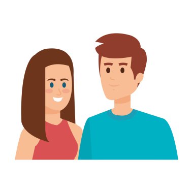 Genç çift avatarlar karakter