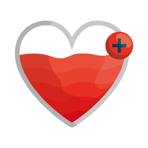 Hart cardio met pluss symbool — Stockvector