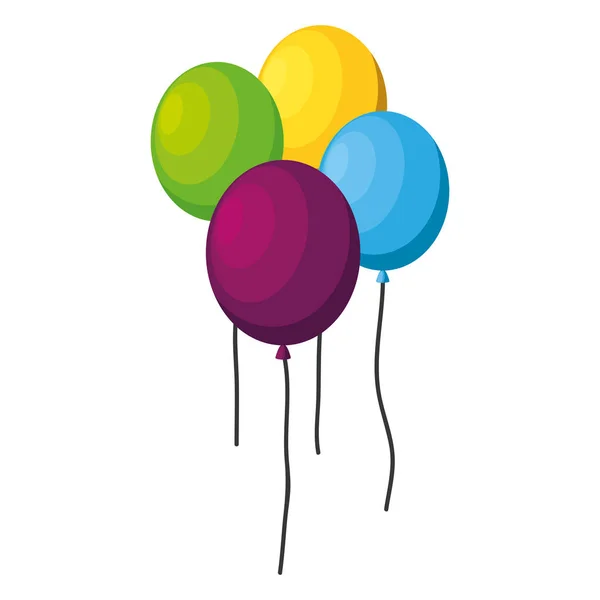 Μπαλόνια ήλιο επιπλέοντα εικονίδια — Διανυσματικό Αρχείο