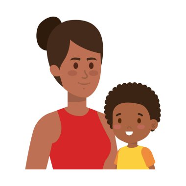 küçük oğlu karakterleri ile afro anne