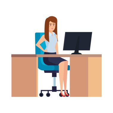 İşyerinde şık iş kadını