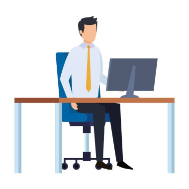 elegant businessman in the workplace clipart