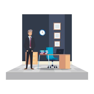 office sahnesinde zarif işadamı