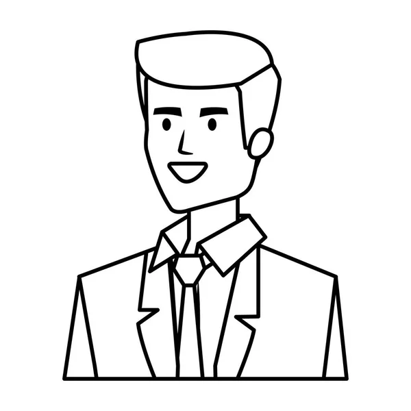 Elegante personaje de hombre de negocios avatar — Vector de stock
