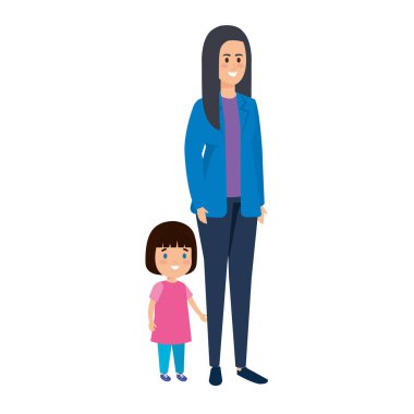 Küçük kızı olan genç bir anne.