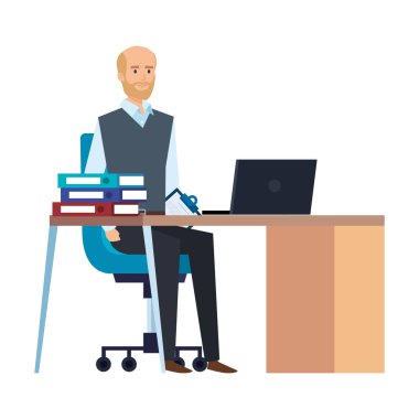 elegant businessman in the workplace clipart