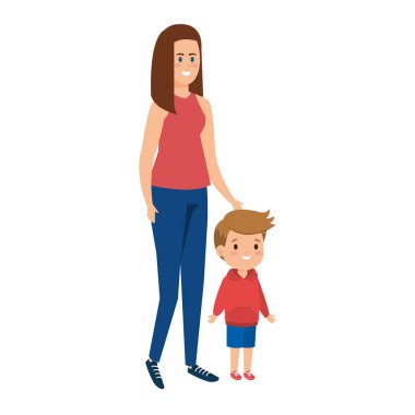 Küçük oğul karakterli Genç Anne