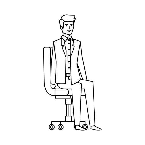 Elegantní podnikatel v kancelářská židle — Stockový vektor