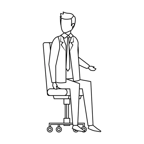 Elegante hombre de negocios sentado en la silla de oficina — Archivo Imágenes Vectoriales