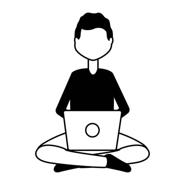 dizüstü bilgisayar kullanan adam